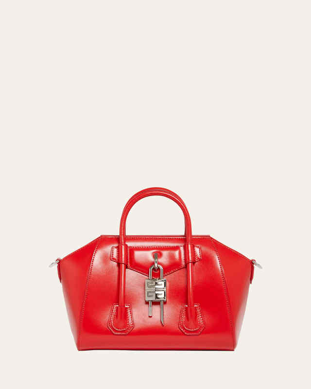 Antigona Lock Mini Top Handle Bag in Box Leather